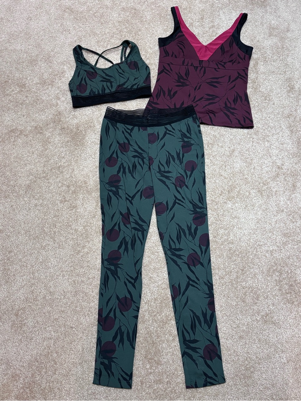 Yoga 3 Pc Outfit - Tank, Bra, Fitted Pants